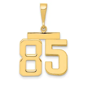 14K Gold Polished Number 85 Charm  Medium, Timeless Design
