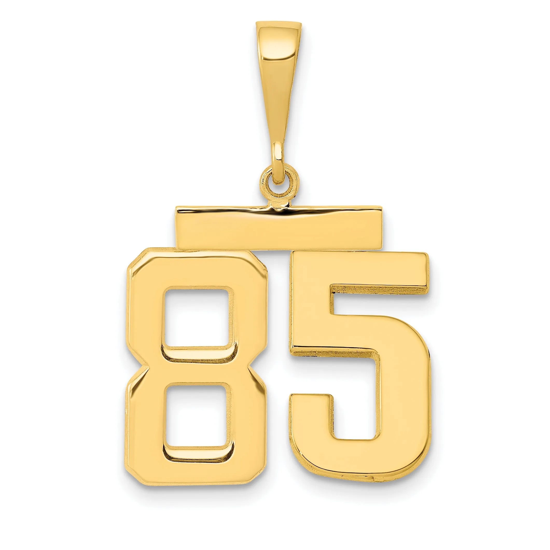 14K Gold Polished Number 85 Charm  Medium, Timeless Design