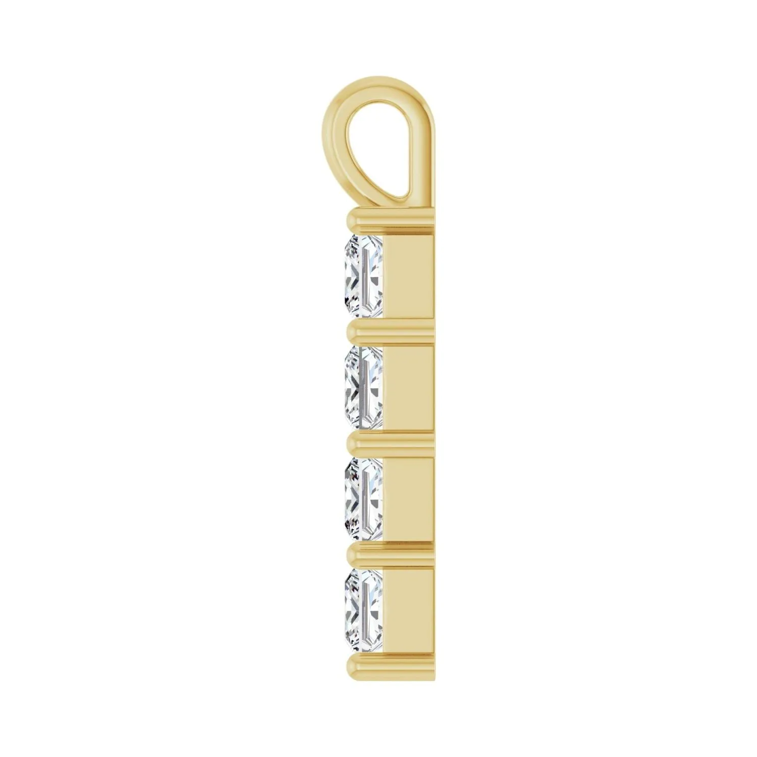 14k Gold Princess Cut 1 1/2ct Lab-Grown Diamond Pendant