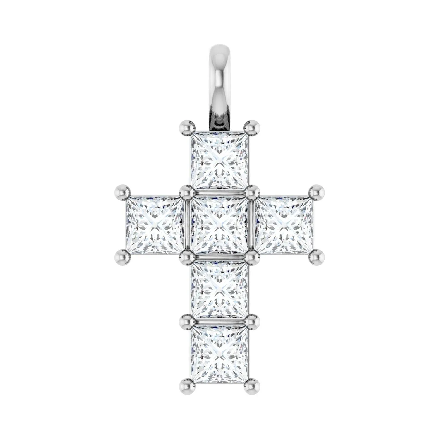 14k Gold Princess Cut 1 1/2ct Lab-Grown Diamond Pendant