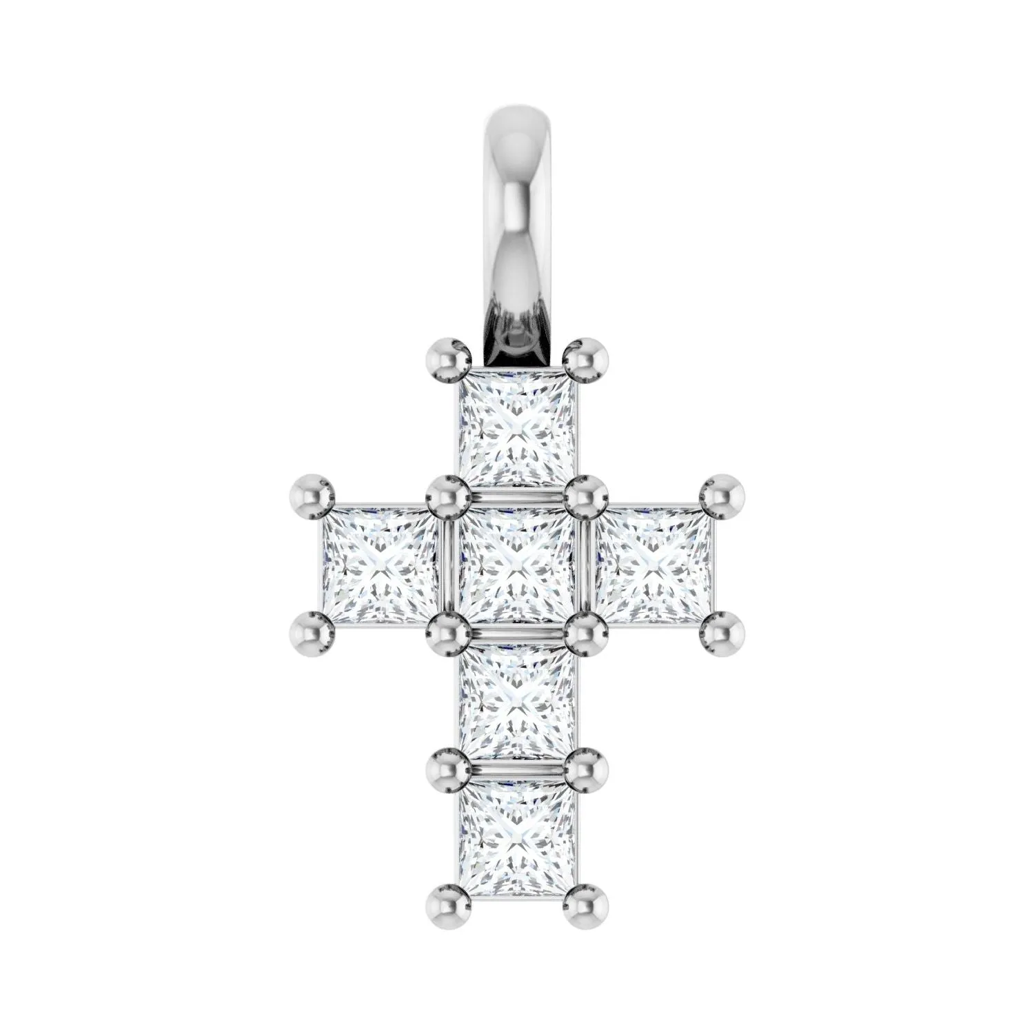14k Gold Princess Cut 1/4ct Lab-Grown Diamond Pendant