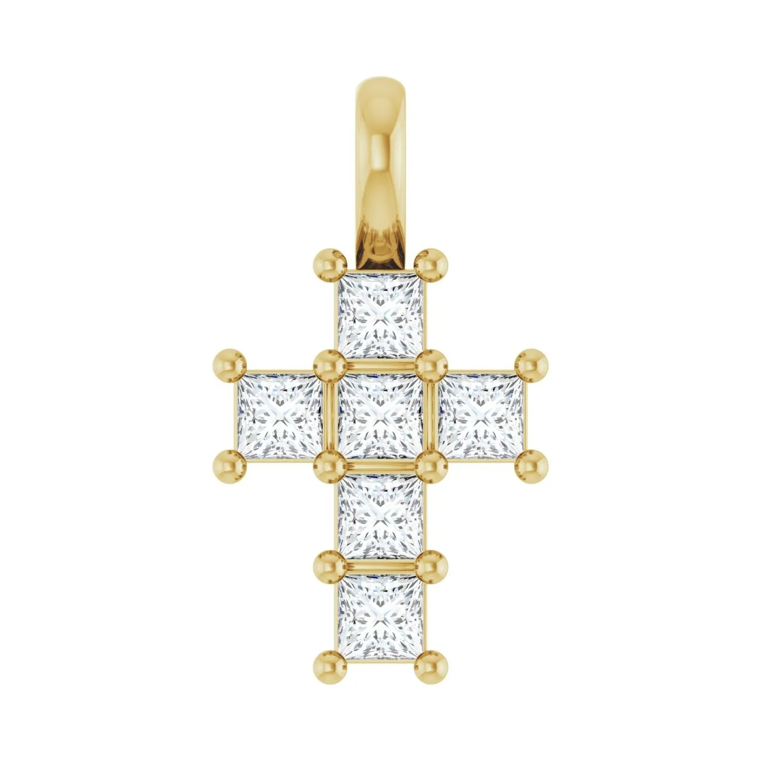 14k Gold Princess Cut 1/4ct Lab-Grown Diamond Pendant