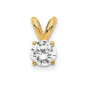 14k Gold Round Lab Grown Diamond Solitaire Pendant (0.25ct, VS, G-H)