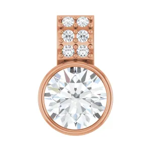 14K Rose 3/4ct Lab-Grown Diamond Pendant