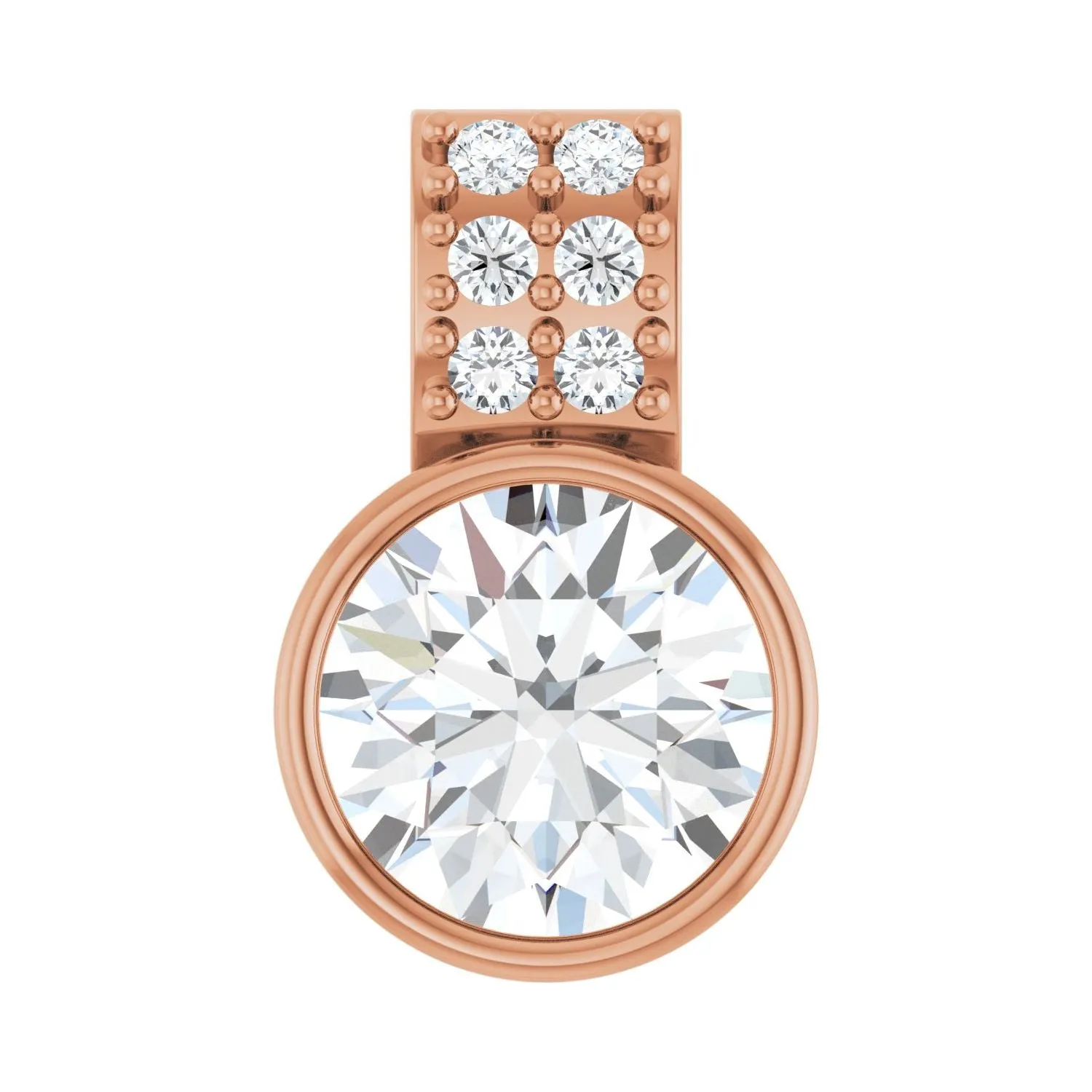 14K Rose 3/4ct Lab-Grown Diamond Pendant