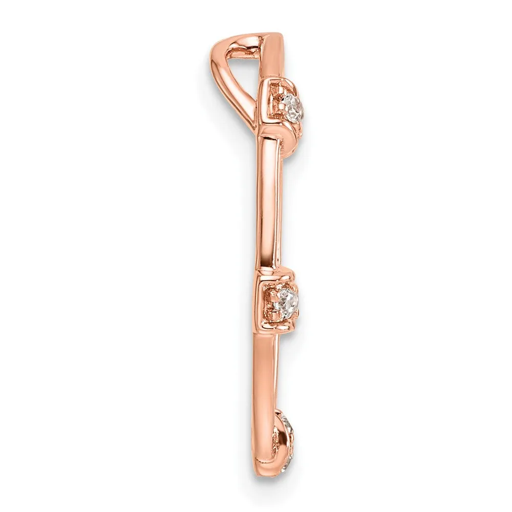 14K Rose Gold Lab Grown Diamond Oval Chain Slide Pendant (0.1ct, VS, G-H)