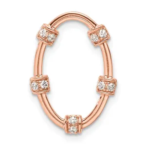14K Rose Gold Lab Grown Diamond Oval Chain Slide Pendant (0.1ct, VS, G-H)