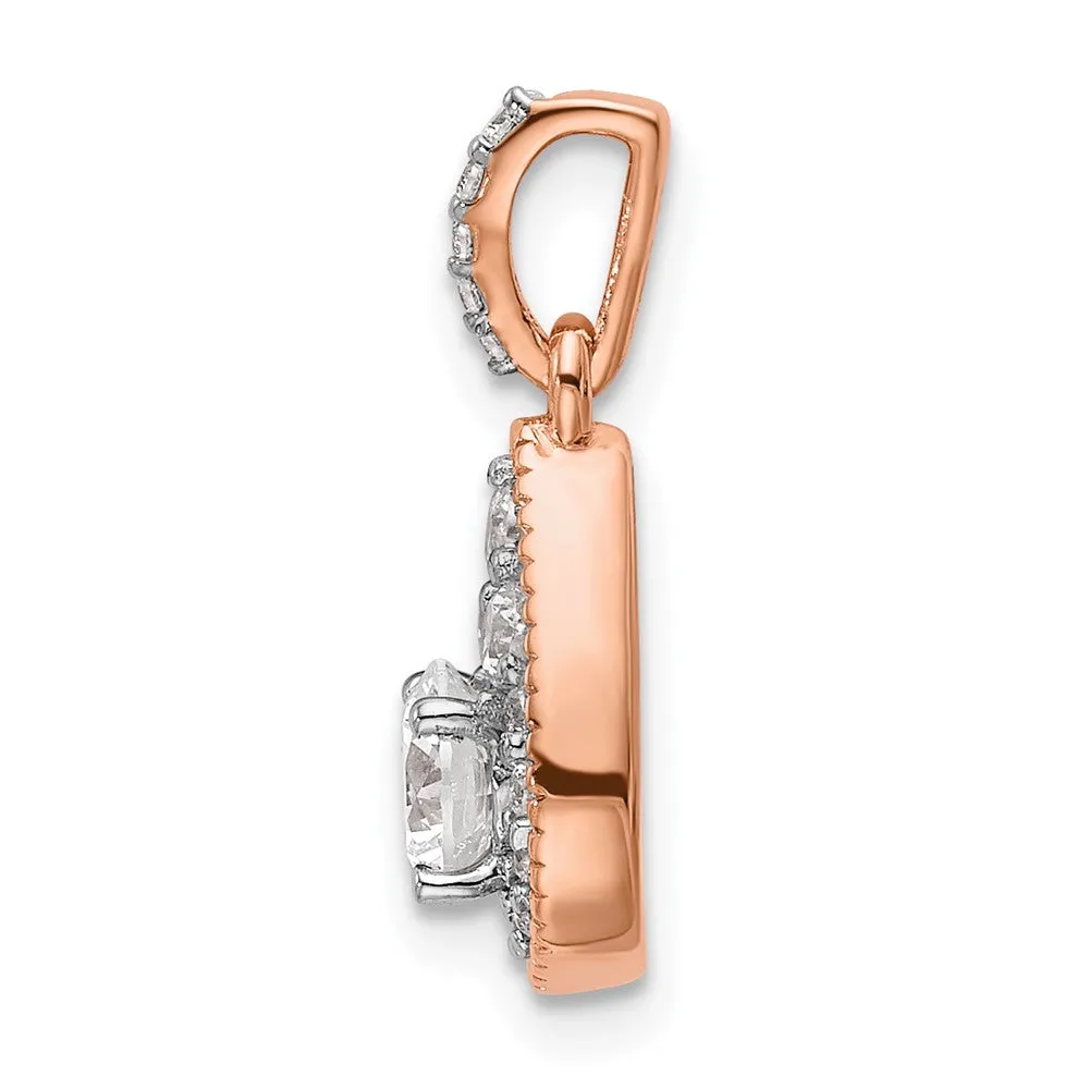 14K Rose Gold Lab Grown Diamond Teardrop Pendant (0.51ct, VS, G-H)