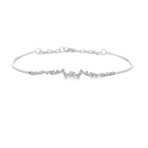 14K White Gold 0.39ctw Diamond Bangle Bracelet