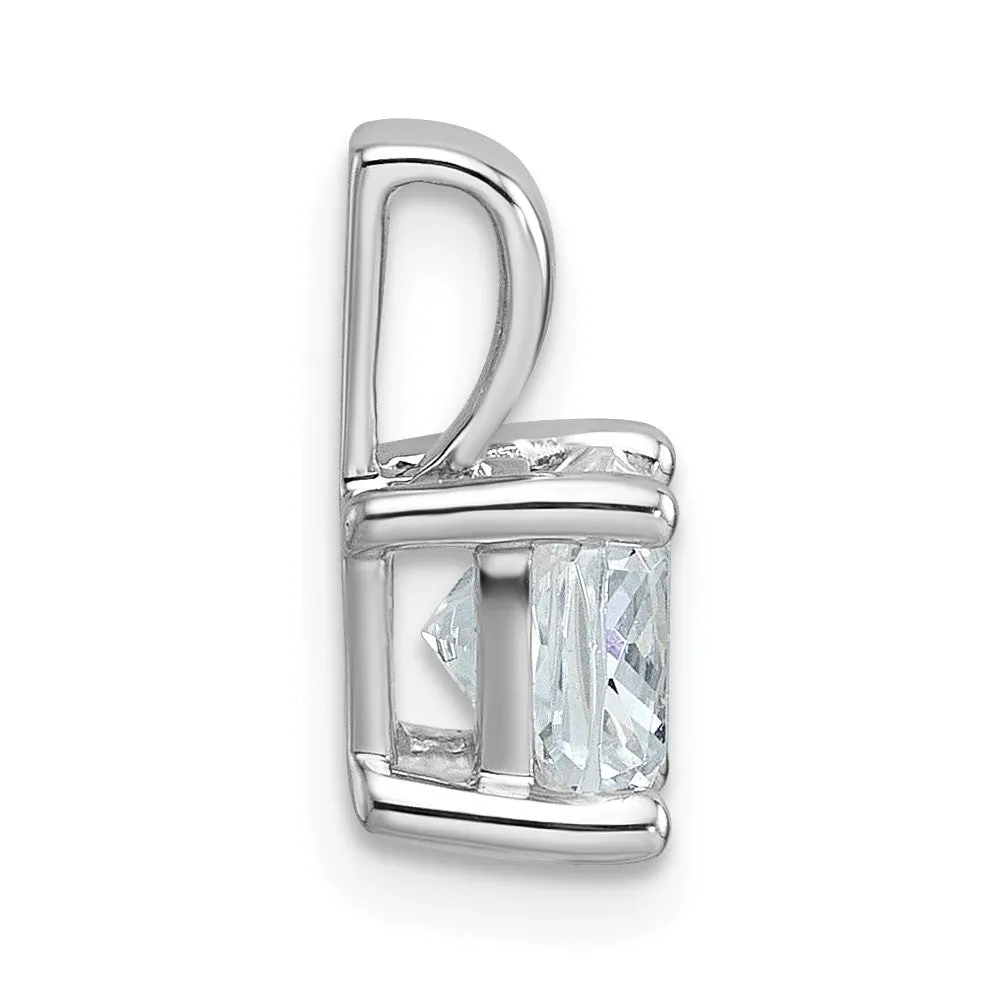 14k White Gold 1 1/2 Ct Cushion Cut Lab Grown Diamond Pendant