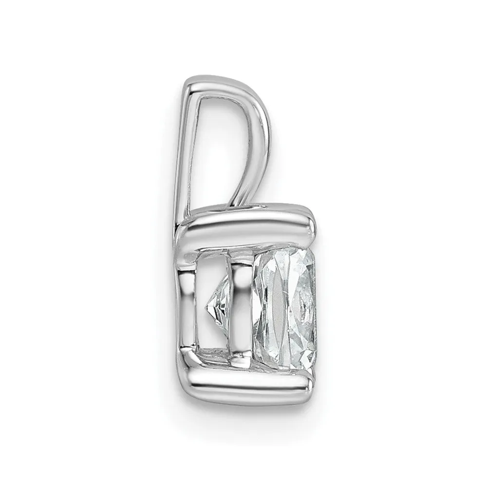 14k White Gold 1 Ct Cushion Cut Lab Grown Diamond Pendant