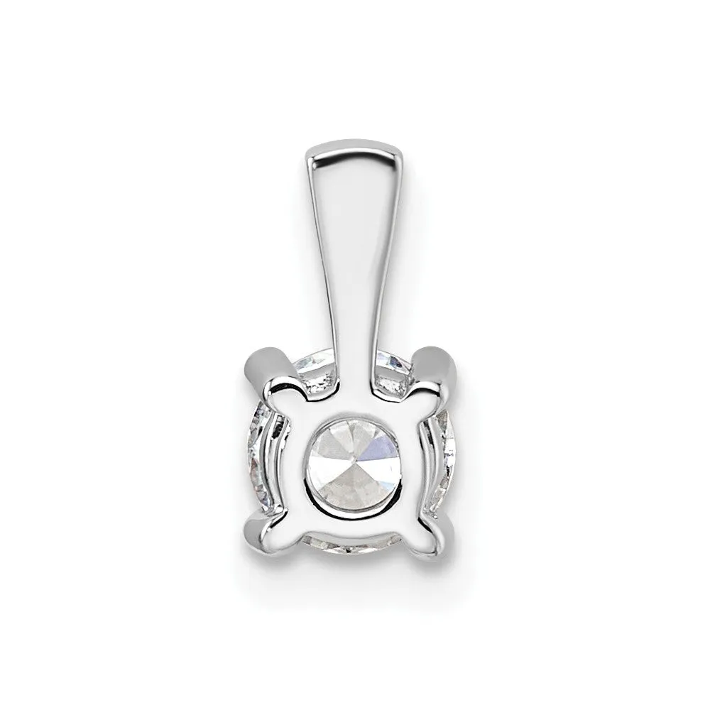14k White Gold 1/2 Ct Round Lab Grown Diamond Solitaire Pendant