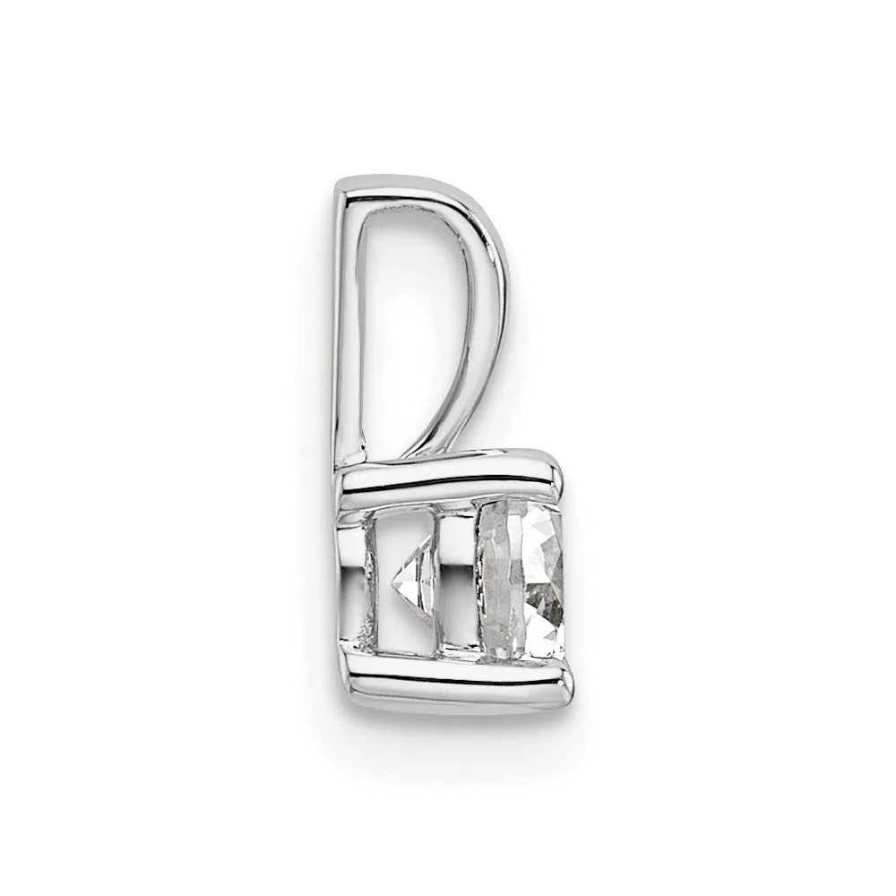 14k White Gold 1/2 Ct Round Lab Grown Diamond Solitaire Pendant