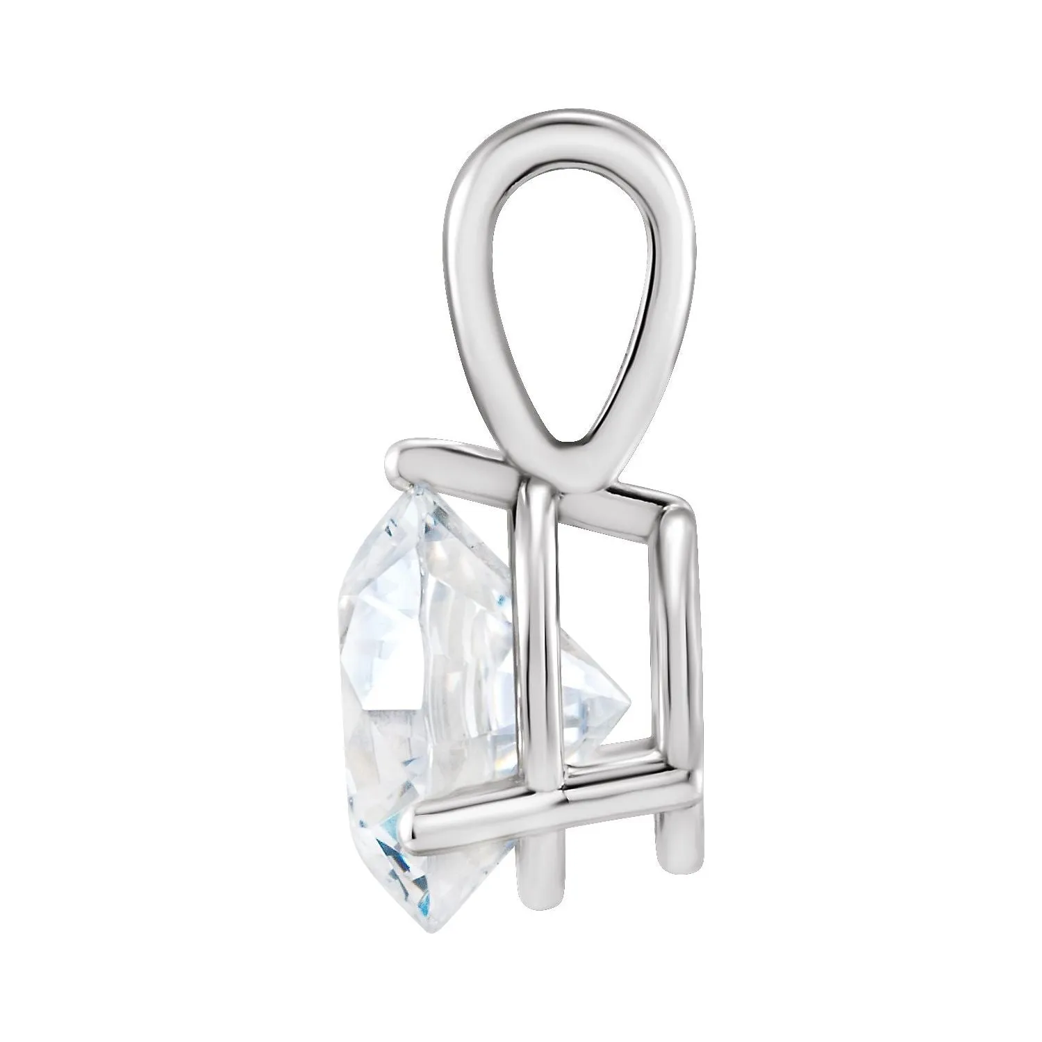 14k White Gold 1/3 CT Lab-Grown Diamond Pendant