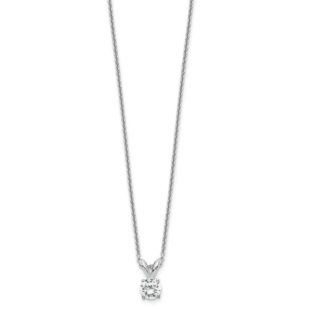 14k White Gold 1/4 Ct Certified Lab Grown Diamond Solitaire Pendant Necklace 18"