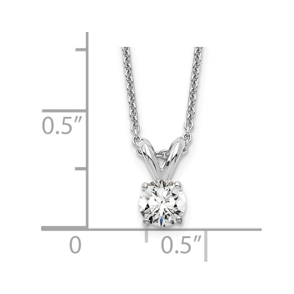 14k White Gold 1/4 Ct Certified Lab Grown Diamond Solitaire Pendant Necklace 18"