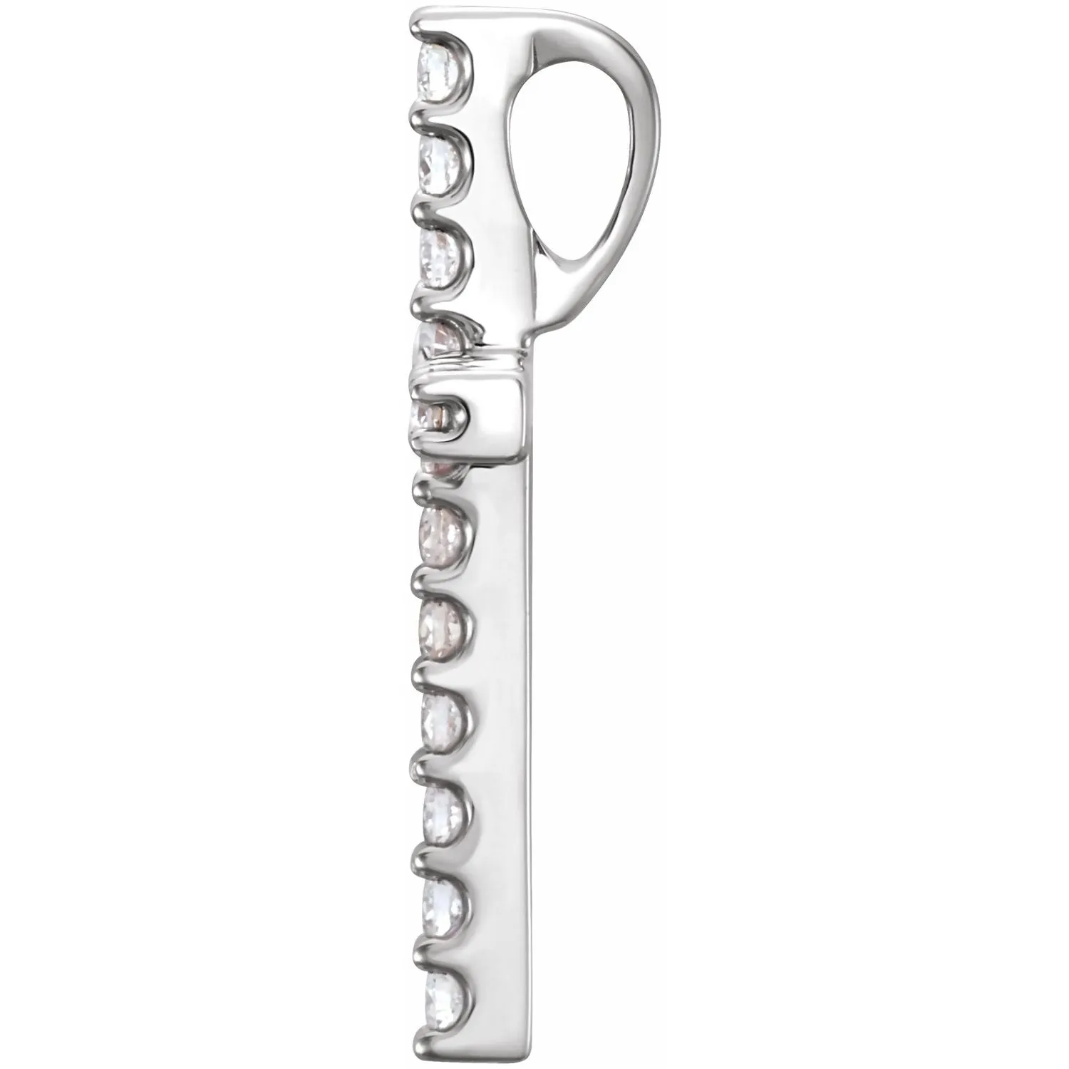 14k White Gold 1/4ct Lab-Grown Diamond Petite Cross Pendant
