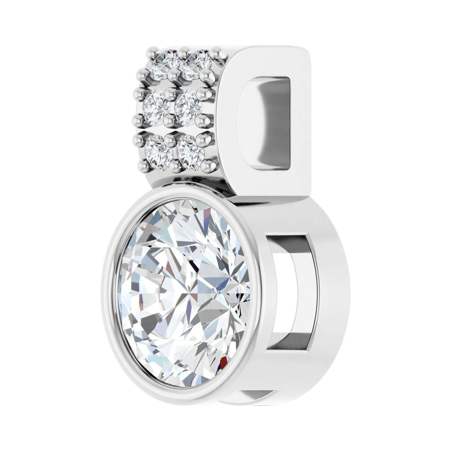 14k White Gold 3/4ct Lab-Grown Diamond Pendant
