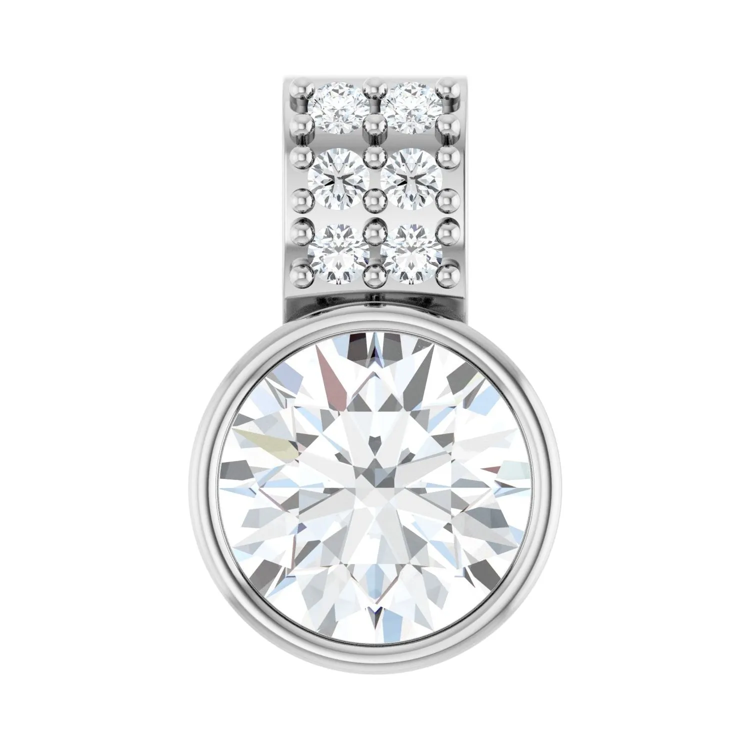 14k White Gold 3/4ct Lab-Grown Diamond Pendant