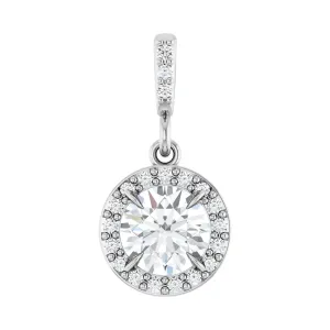 14k White Gold 5/8ct Lab-Grown Diamond Halo-Style Pendant