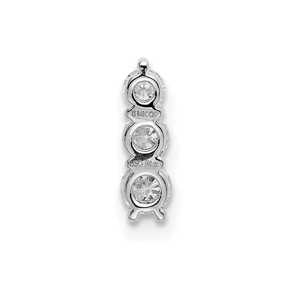 14K White Gold Lab Grown Diamond 3-stone Pendant (0.26ct, VS, G-H)
