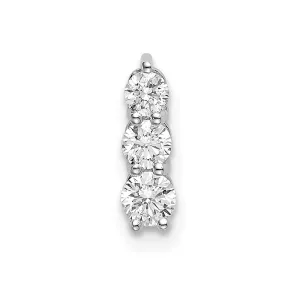14K White Gold Lab Grown Diamond 3-stone Pendant (0.26ct, VS, G-H)