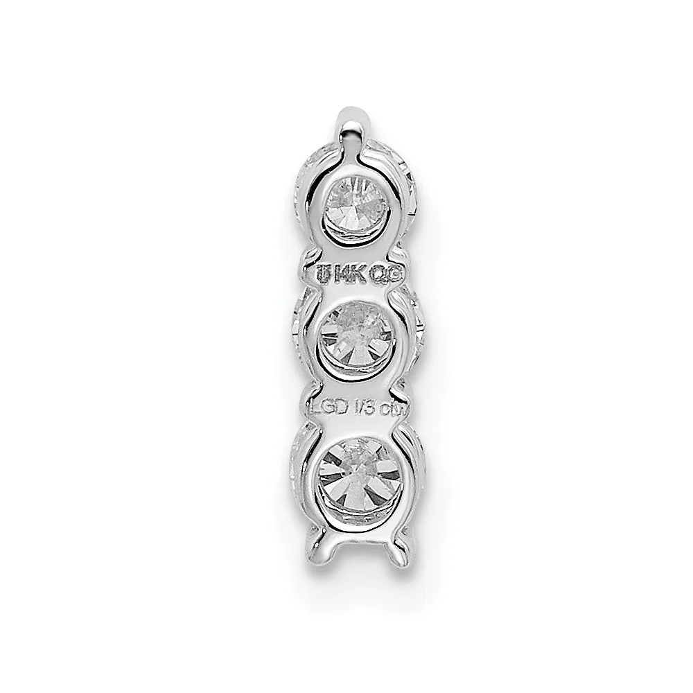 14K White Gold Lab Grown Diamond 3-stone Pendant (0.34ct, VS, G-H)