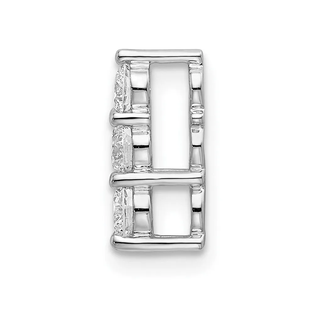 14K White Gold Lab Grown Diamond 3-stone Pendant (0.34ct, VS, G-H)