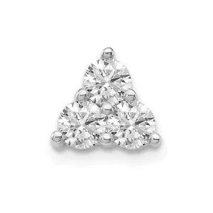 14K White Gold Lab Grown Diamond 3-Stone Triangle Pendant (0.51ct, VS, G-H)