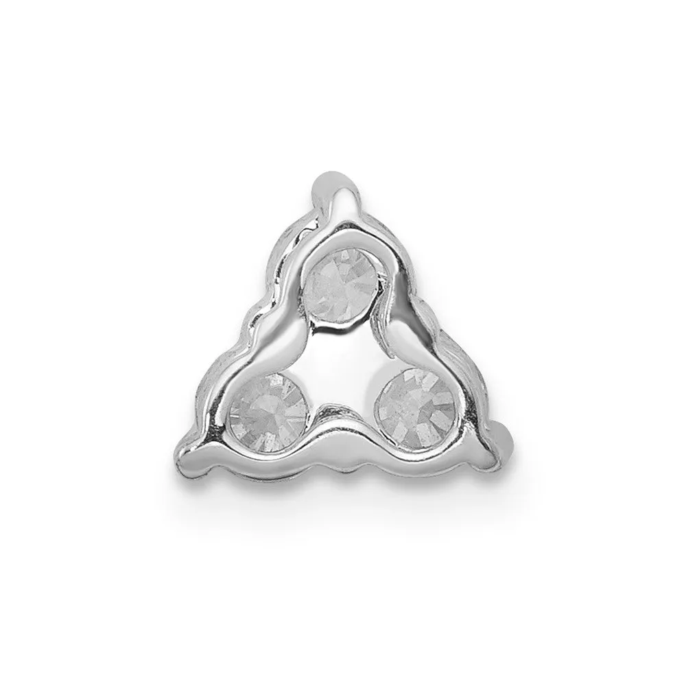 14K White Gold Lab Grown Diamond 3-Stone Triangle Pendant (0.51ct, VS, G-H)