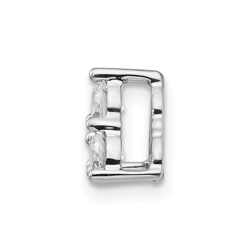 14K White Gold Lab Grown Diamond 3-Stone Triangle Pendant (0.51ct, VS, G-H)