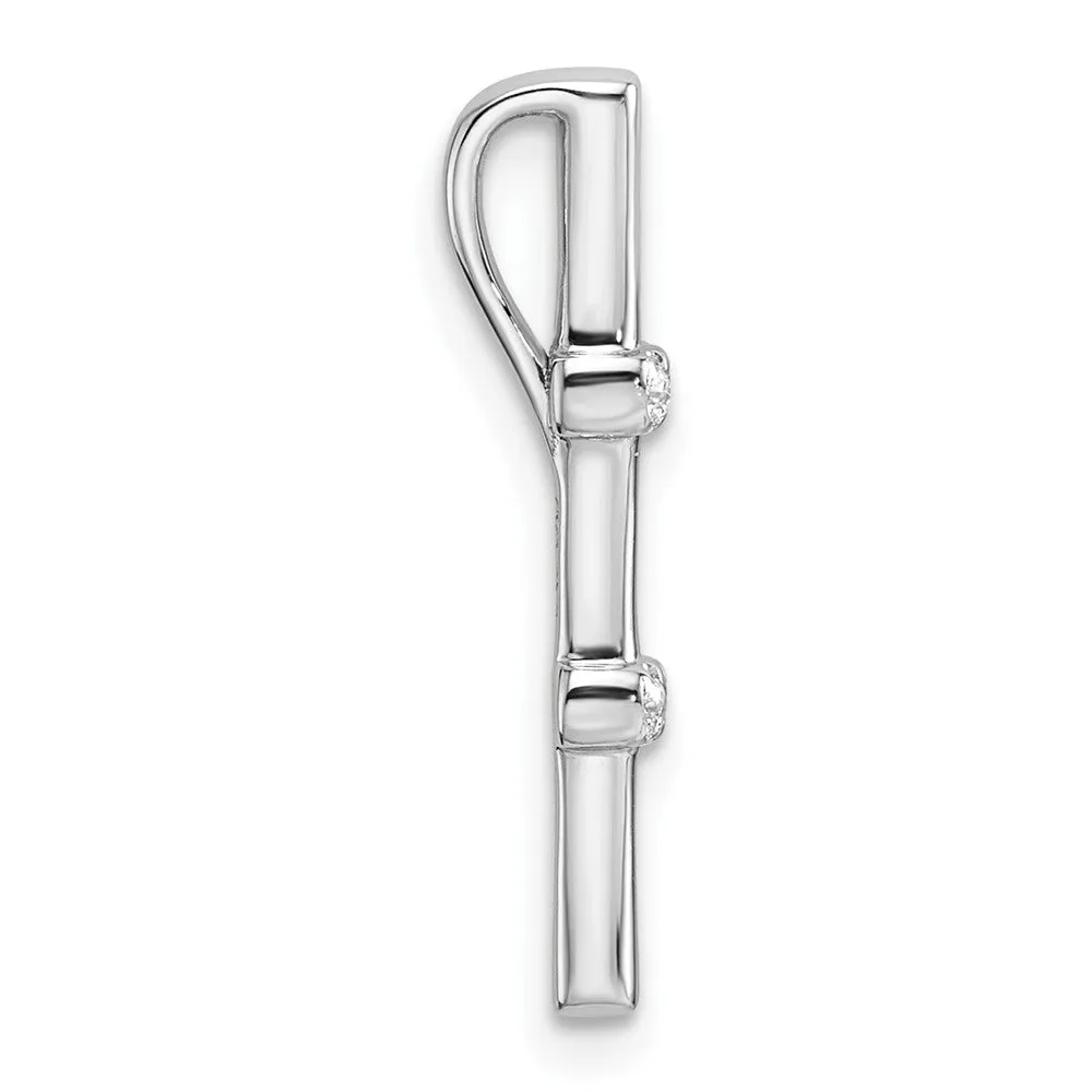 14K White Gold Lab Grown Diamond Chain Slide Pendant (0.042ct, VS, G-H)
