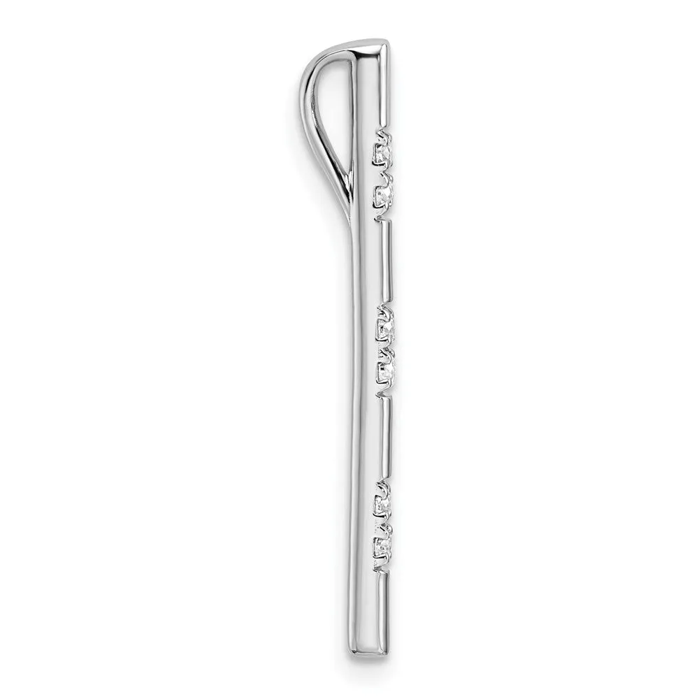 14K White Gold Lab Grown Diamond Chain Slide Pendant (0.13ct, VS, G-H)