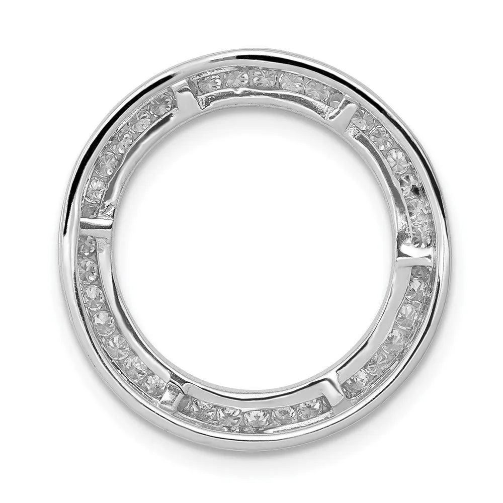 14K White Gold Lab Grown Diamond Circle Pendant (0.38ct, VS, G-H)