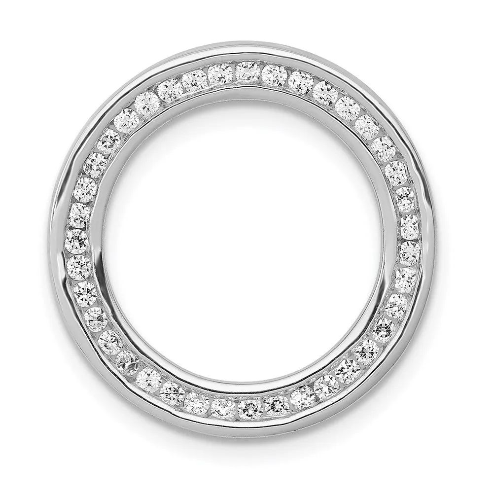 14K White Gold Lab Grown Diamond Circle Pendant (0.38ct, VS, G-H)