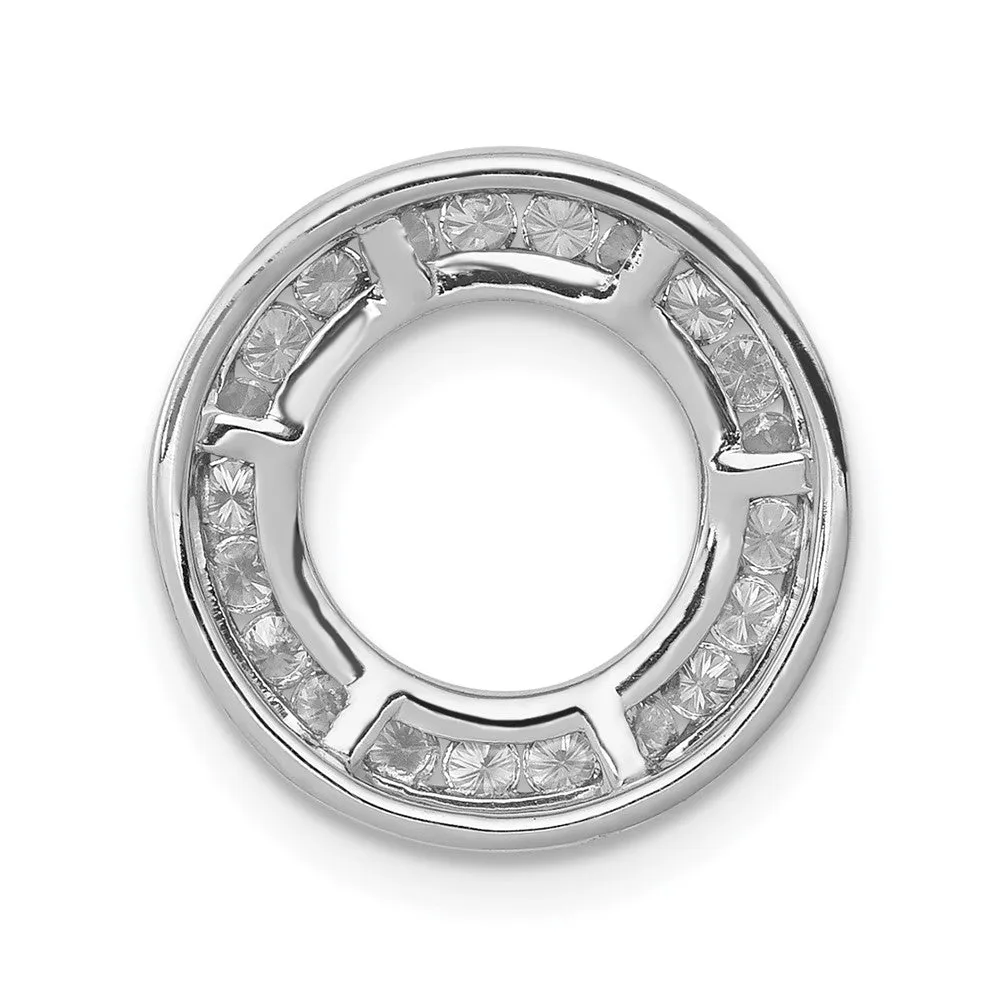 14K White Gold Lab Grown Diamond Circle Pendant (0.4ct, VS, G-H)