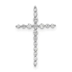 14K White Gold Lab Grown Diamond Cross Chain Slide Pendant (0.16ct, VS, G-H)