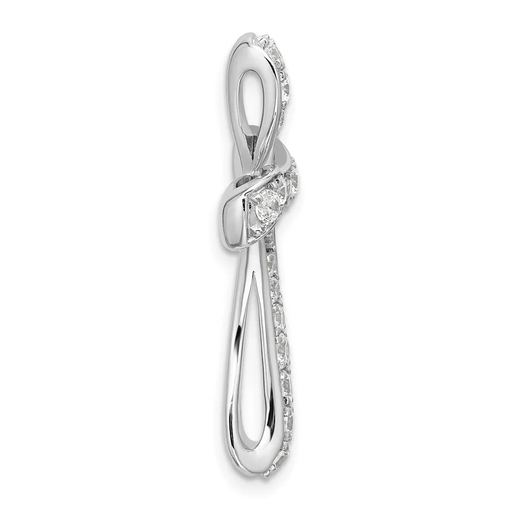14K White Gold Lab Grown Diamond Cross Chain Slide Pendant (0.58ct, VS, G-H)