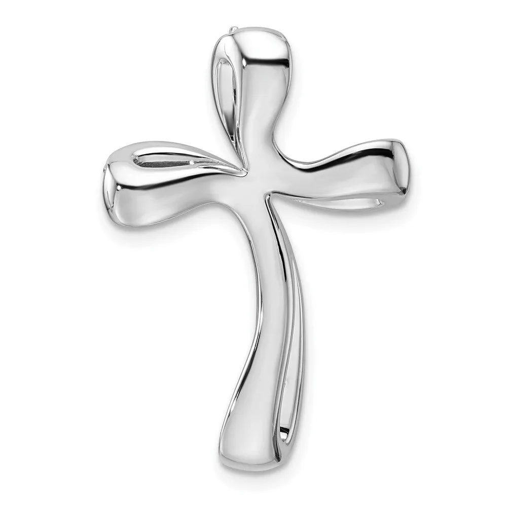 14K White Gold Lab Grown Diamond Cross Chain Slide Pendant (0.58ct, VS, G-H)