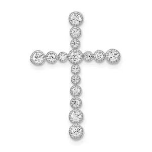 14K White Gold Lab Grown Diamond Cross Chain Slide Pendant (0.5ct, VS, G-H)