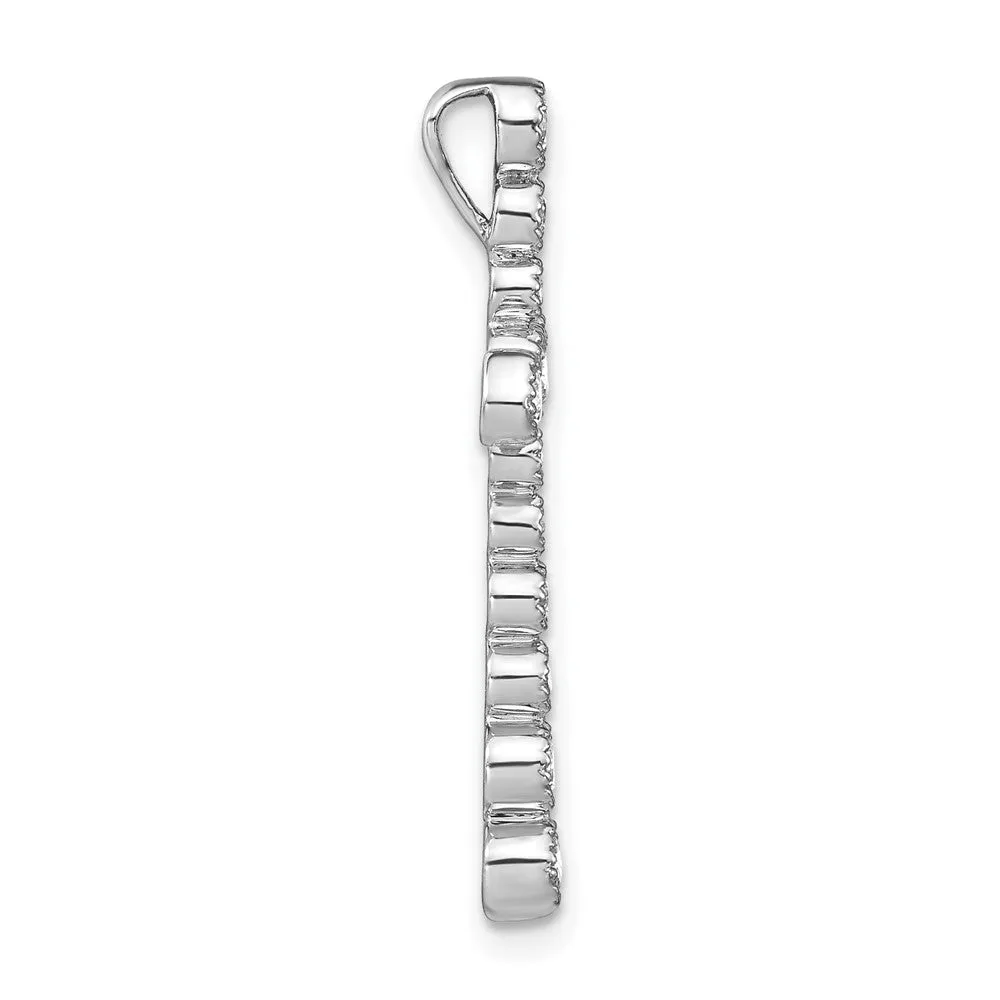 14K White Gold Lab Grown Diamond Cross Chain Slide Pendant (0.5ct, VS, G-H)