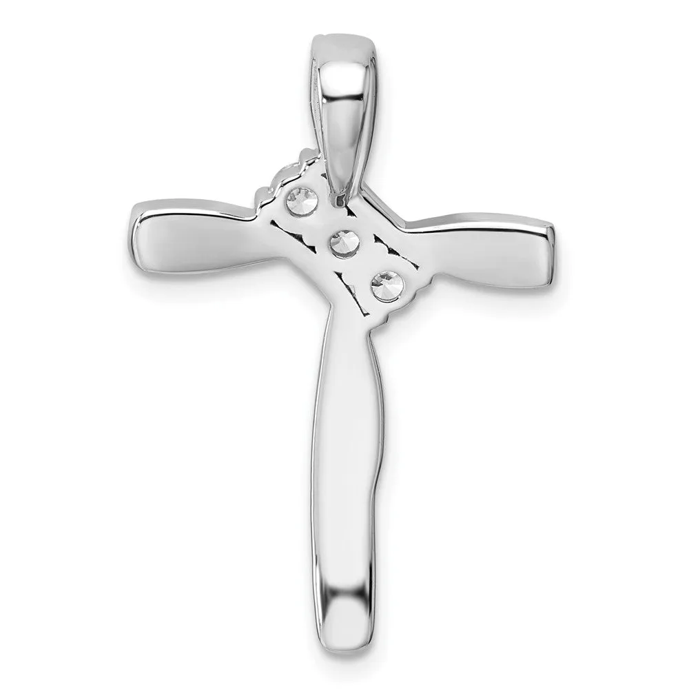 14K White Gold Lab Grown Diamond Cross Chain Slide Pendant (0.9ct, VS, G-H)