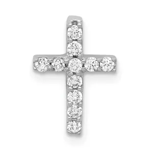 14K White Gold Lab Grown Diamond Cross Pendant (0.19ct, VS, G-H)