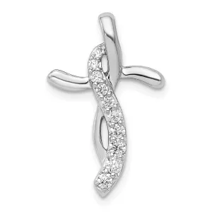 14k White Gold Lab Grown Diamond Cross Pendant (0.22ct, VS, G-H)