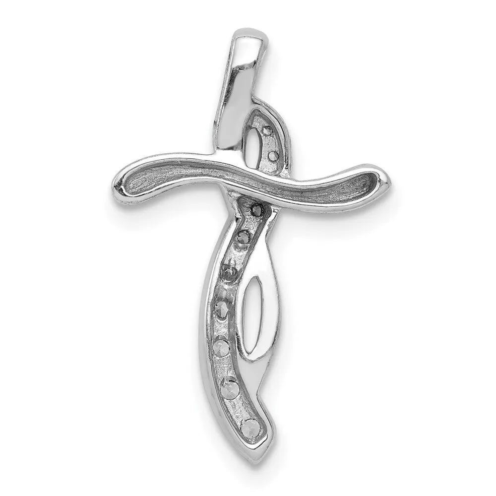 14k White Gold Lab Grown Diamond Cross Pendant (0.22ct, VS, G-H)
