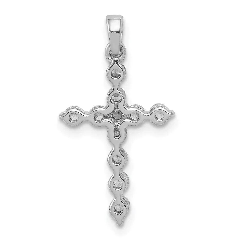14K White Gold Lab Grown Diamond Cross Pendant (0.38ct, VS, G-H)