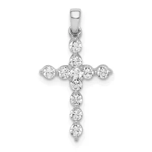 14K White Gold Lab Grown Diamond Cross Pendant (0.38ct, VS, G-H)