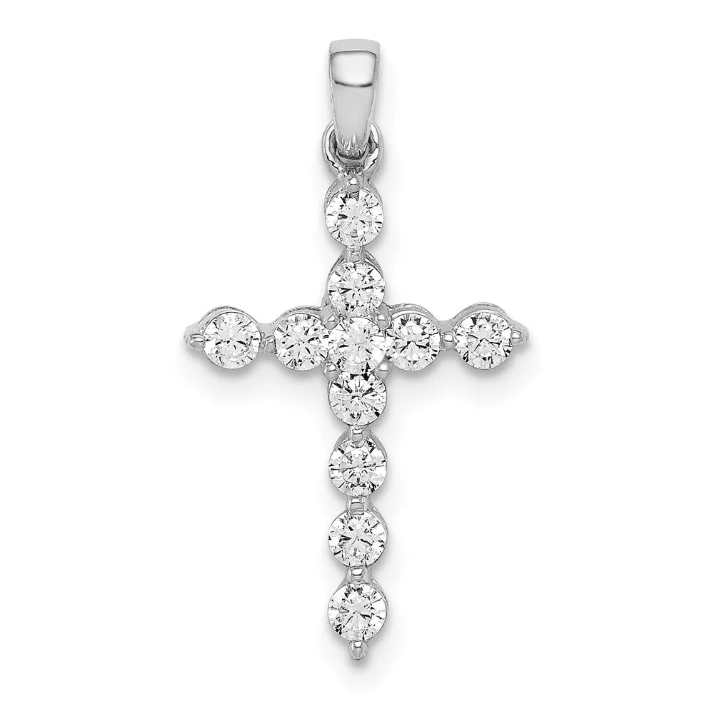 14K White Gold Lab Grown Diamond Cross Pendant (0.38ct, VS, G-H)