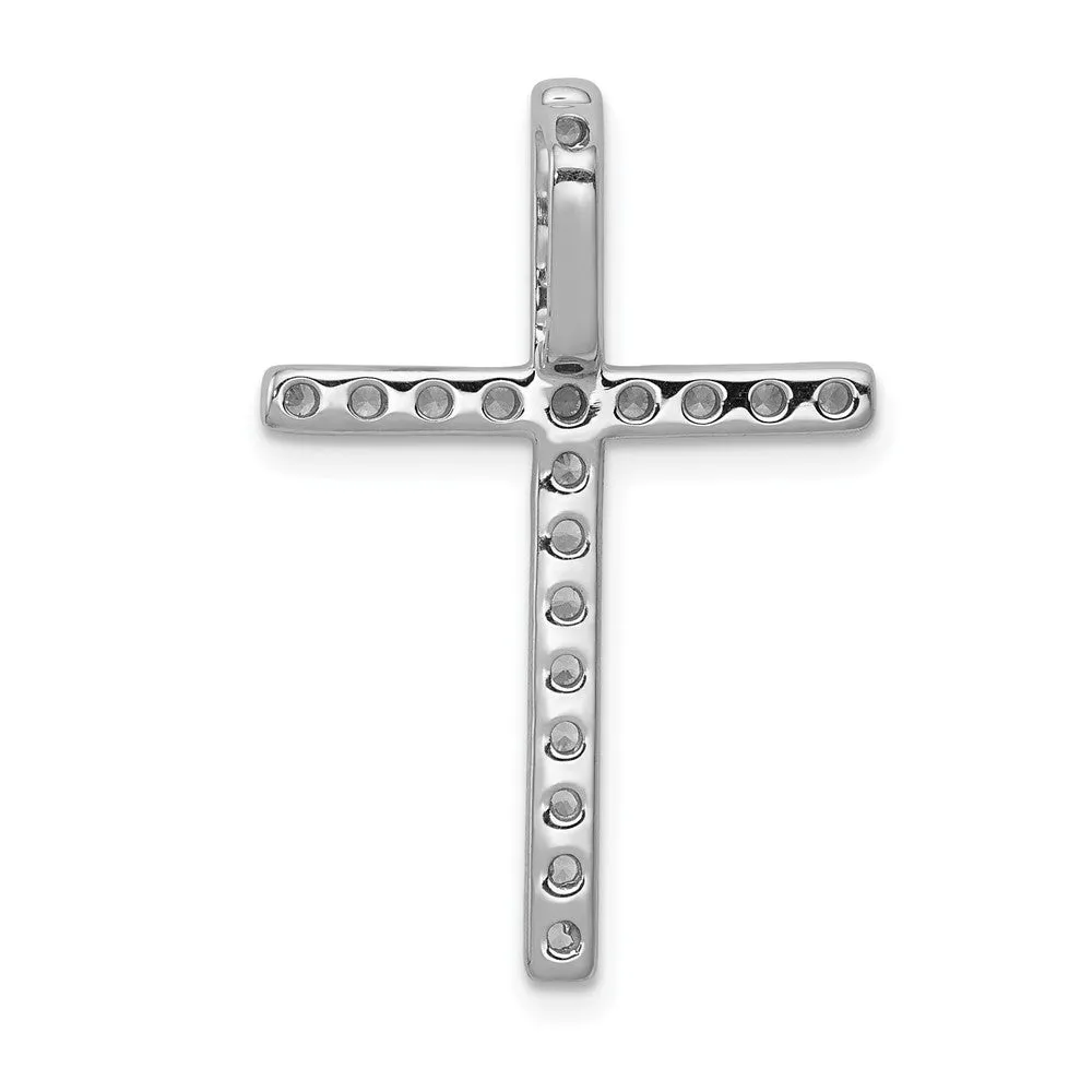 14K White Gold Lab Grown Diamond Cross Pendant (0.52ct, VS, G-H)