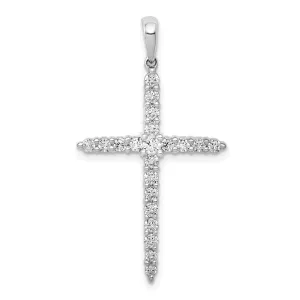 14K White Gold Lab Grown Diamond Cross Pendant (0.5ct, VS, G-H)